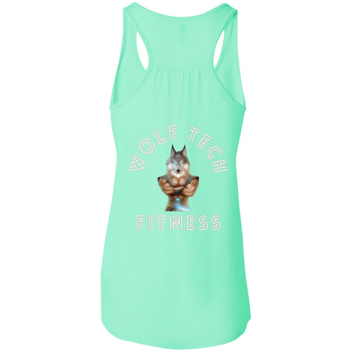 Wolf Tech Fitness Ladies' Flowy Racerback Tank Back Logo (B8800)