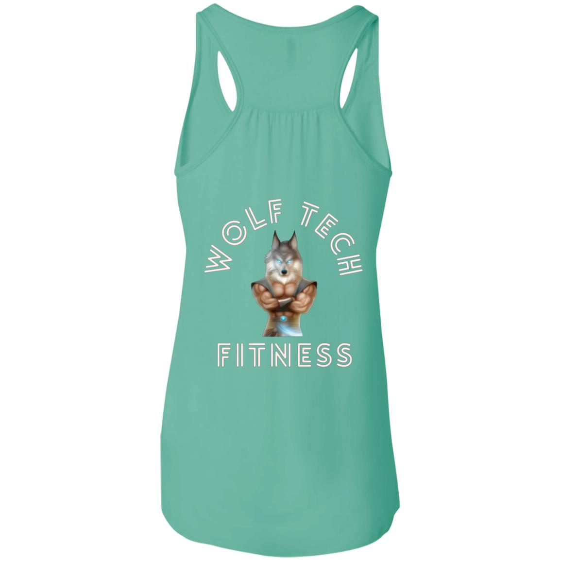 Wolf Tech Fitness Ladies' Flowy Racerback Tank Back Logo (B8800)