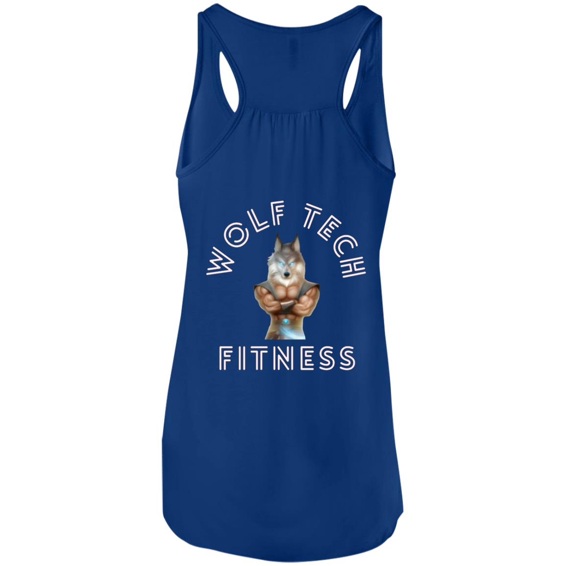 Wolf Tech Fitness Ladies' Flowy Racerback Tank Back Logo (B8800)