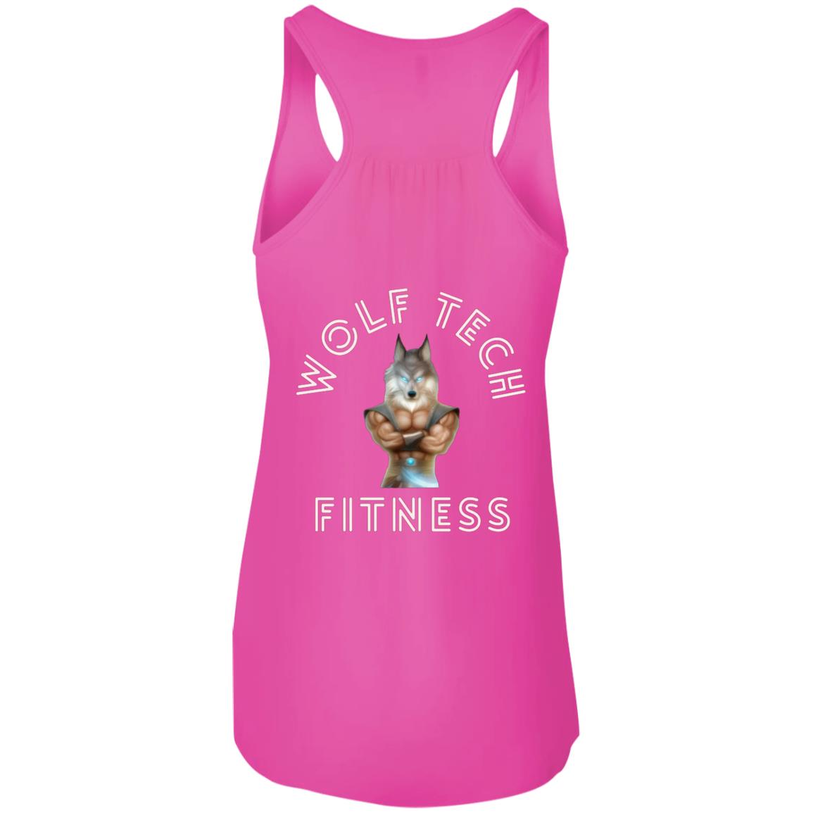 Wolf Tech Fitness Ladies' Flowy Racerback Tank Back Logo (B8800)