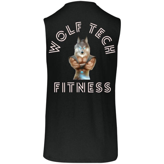 Wolf Tech Fitness Men's Essential Dri-Power Sleeveless Tee Back Logo (64MTTM)