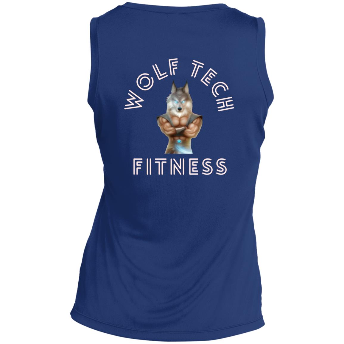 Wolf Tech Fitness Ladies' Sleeveless V-Neck Performance Tee Back Logo (LST352)