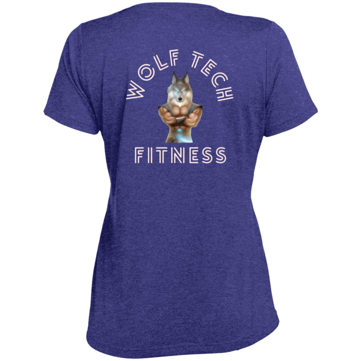 Wolf Tech Fitness Ladies' Heather Scoop Neck Performance Tee Back Logo (LST360)