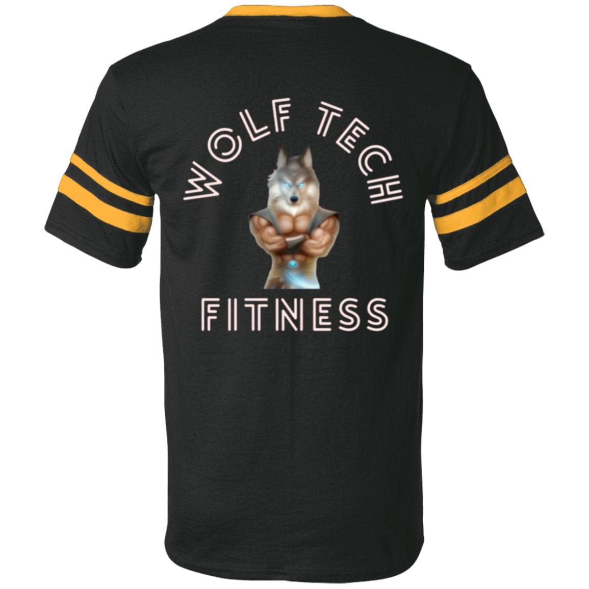 Wolf Tech Fitness 360 V-Neck Sleeve Stripe Jersey Back Logo