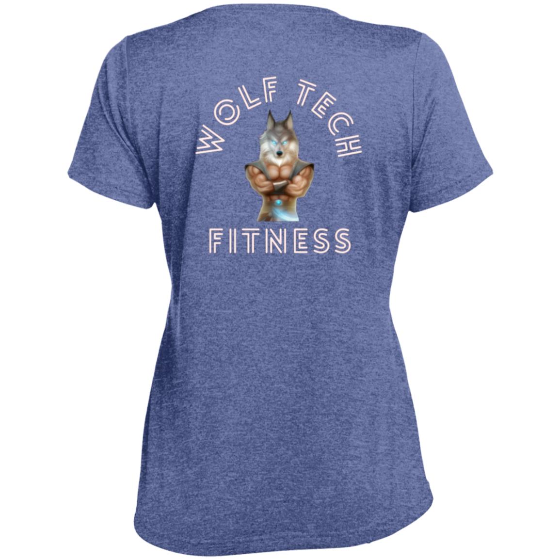 Wolf Tech Fitness Ladies' Heather Scoop Neck Performance Tee Back Logo (LST360)