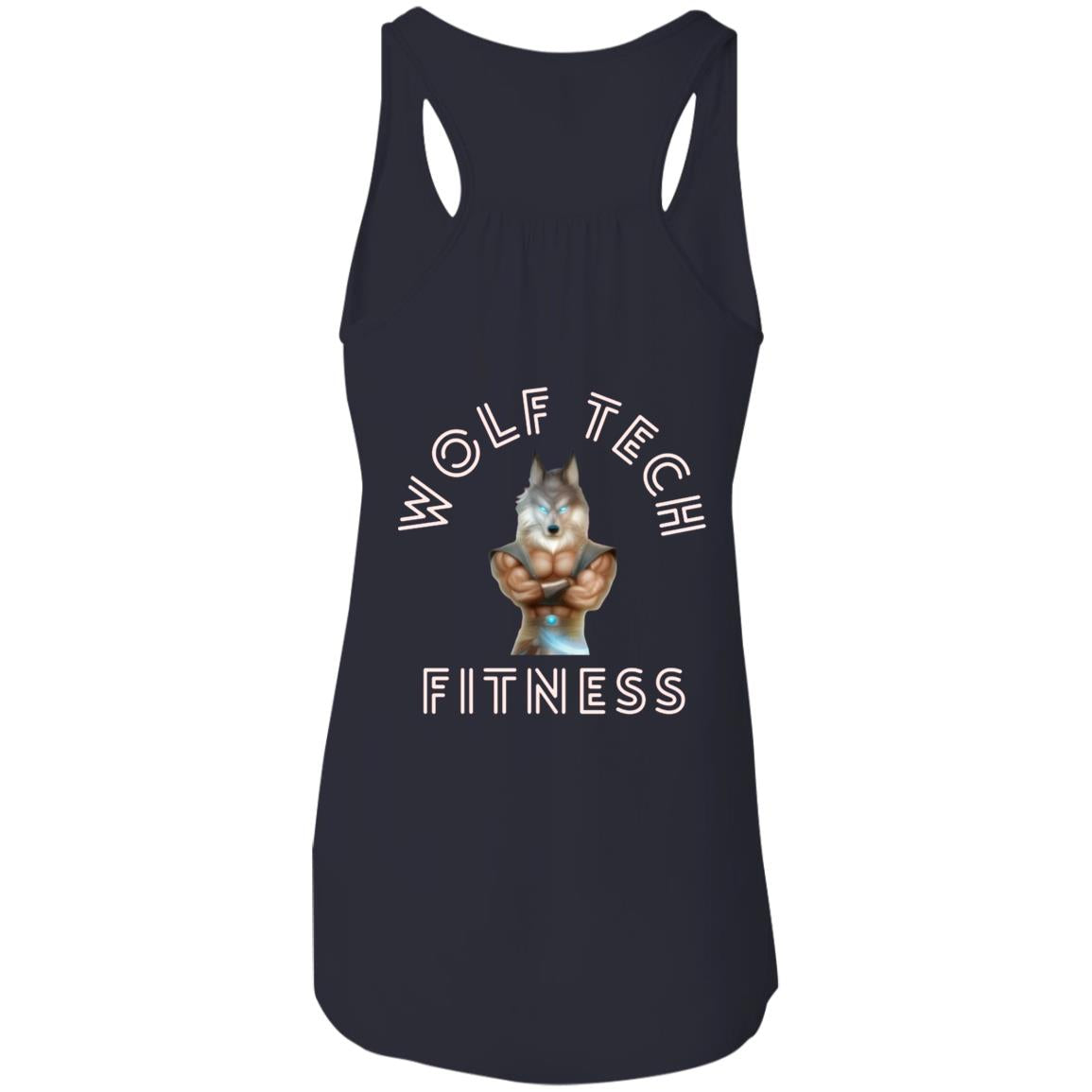 Wolf Tech Fitness Ladies' Flowy Racerback Tank Back Logo (B8800)