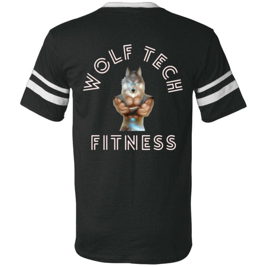 Wolf Tech Fitness 360 V-Neck Sleeve Stripe Jersey Back Logo