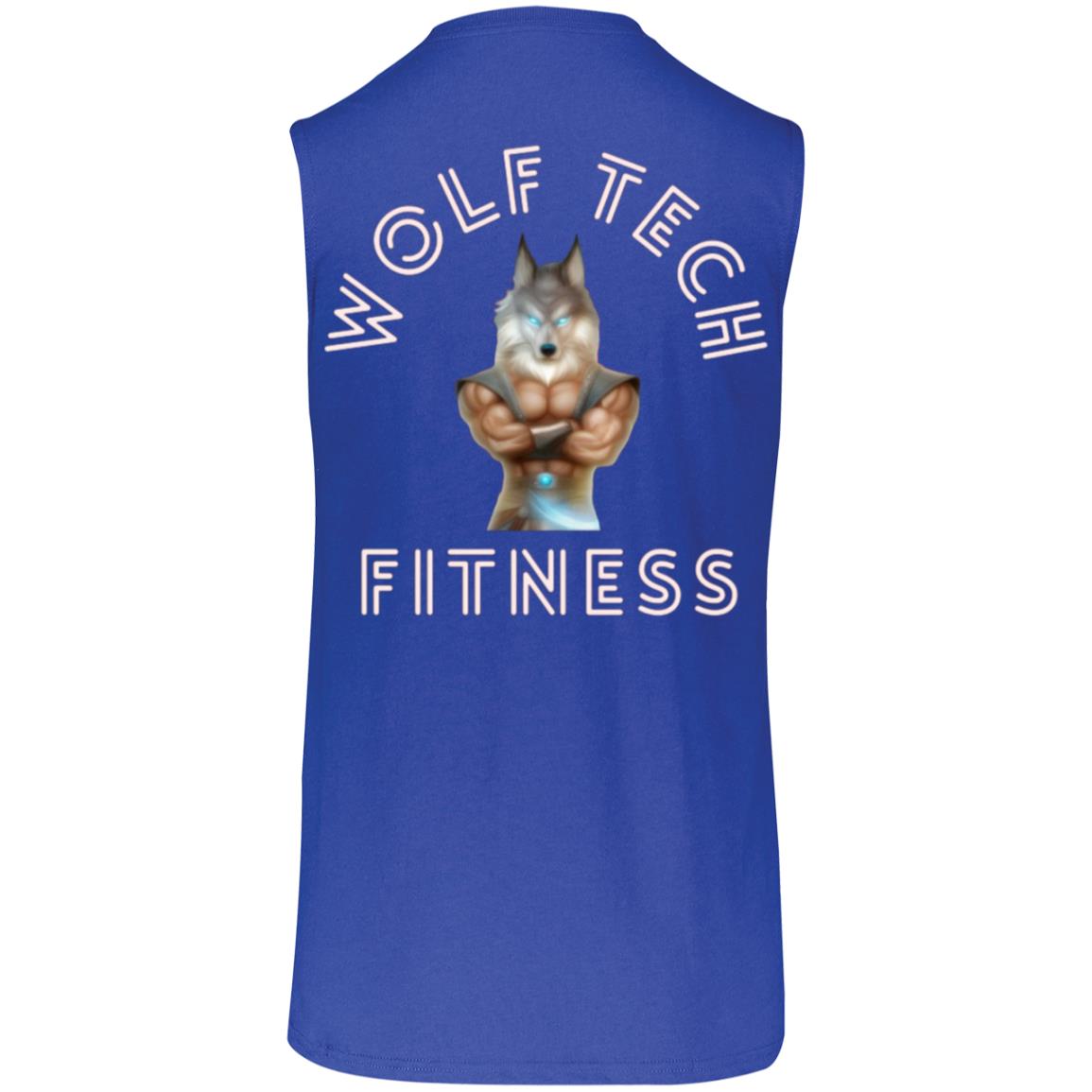 Wolf Tech Fitness Men's Essential Dri-Power Sleeveless Tee Back Logo (64MTTM)