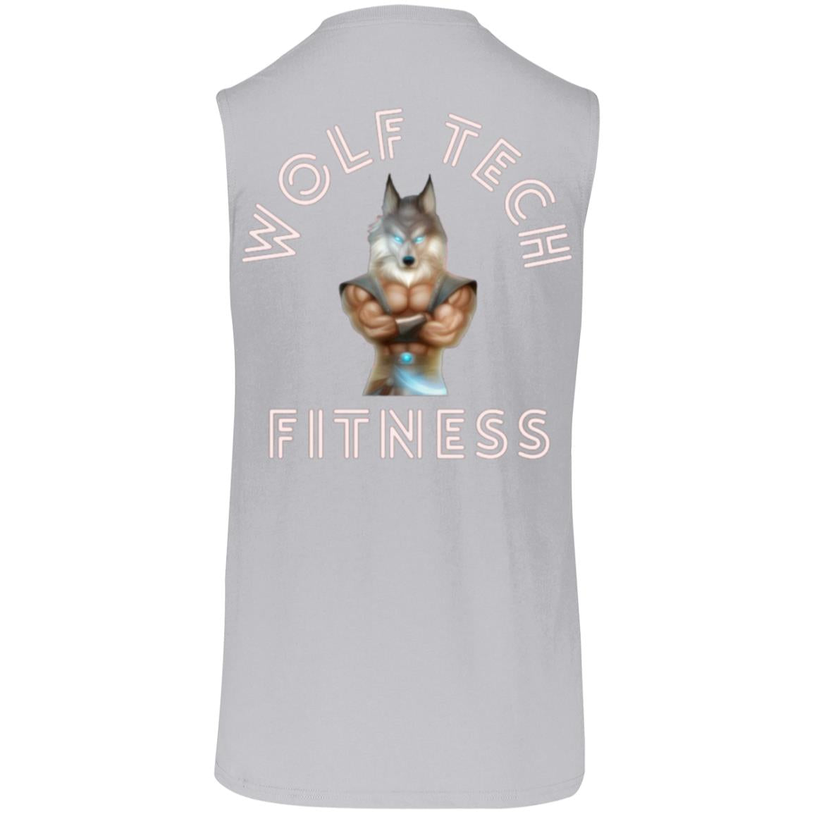 Wolf Tech Fitness Men's Essential Dri-Power Sleeveless Tee Back Logo (64MTTM)