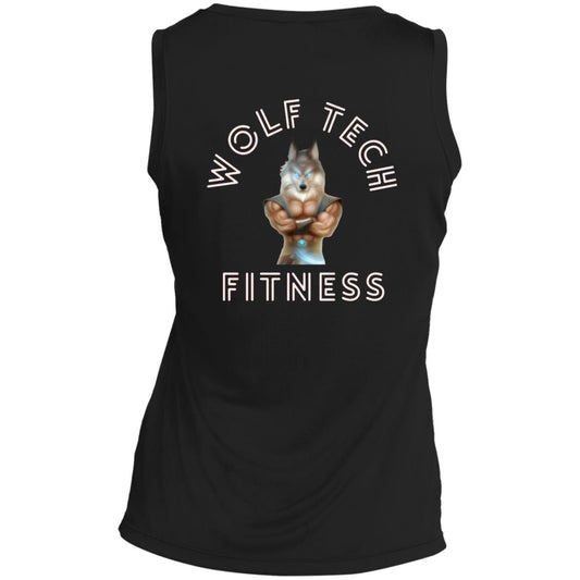 Wolf Tech Fitness Ladies' Sleeveless V-Neck Performance Tee Back Logo (LST352)