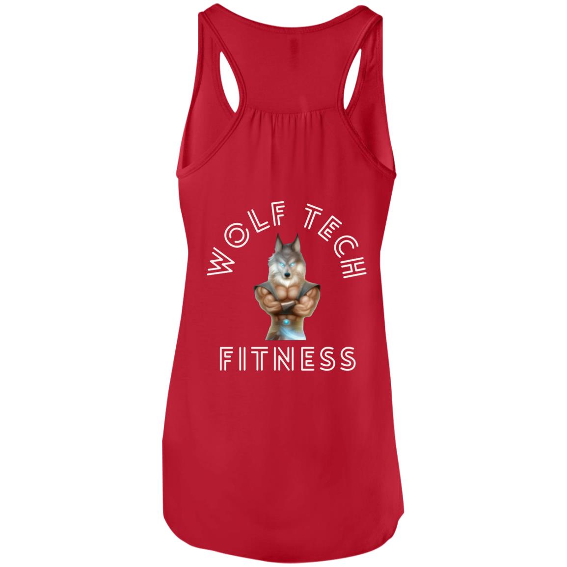 Wolf Tech Fitness Ladies' Flowy Racerback Tank Back Logo (B8800)