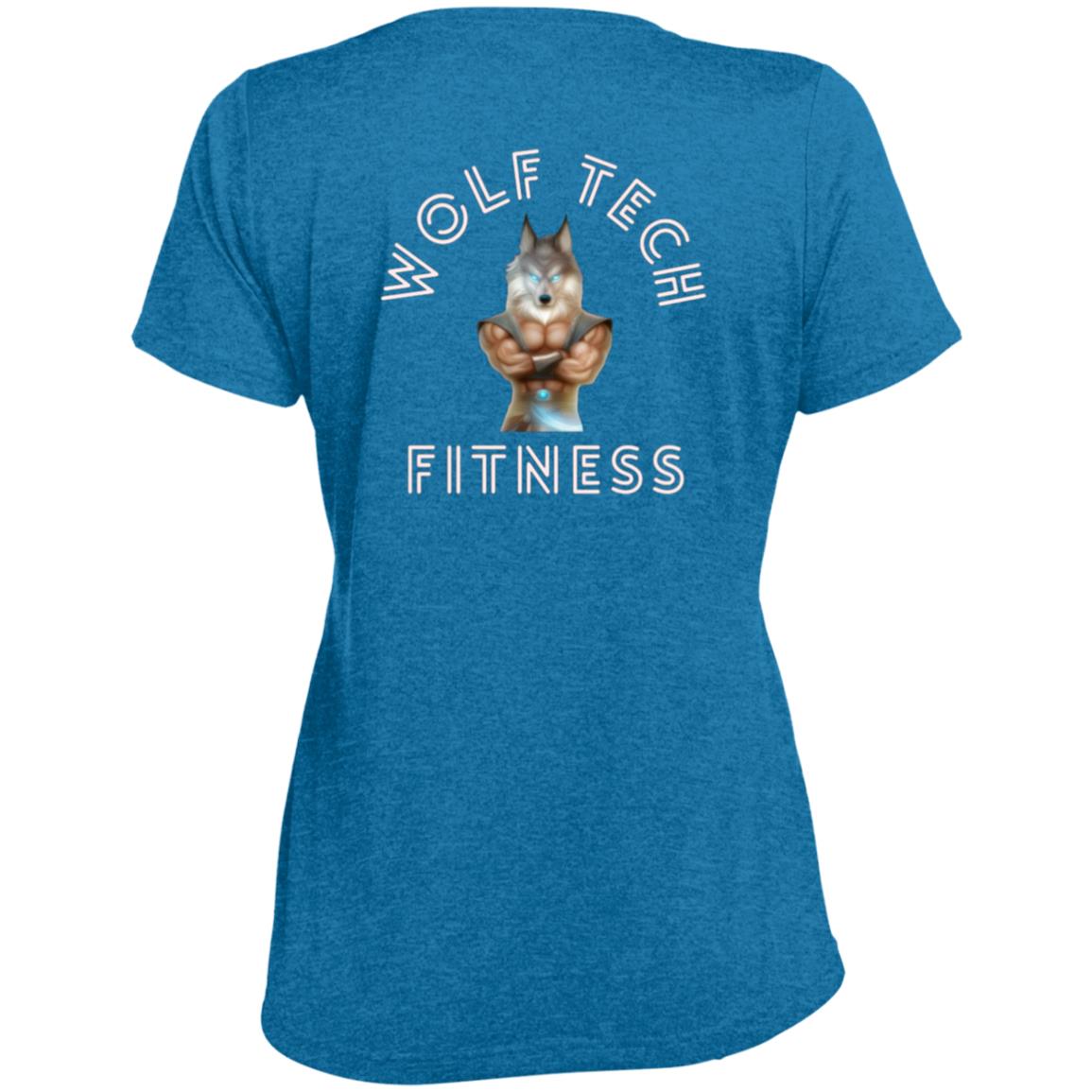 Wolf Tech Fitness Ladies' Heather Scoop Neck Performance Tee Back Logo (LST360)