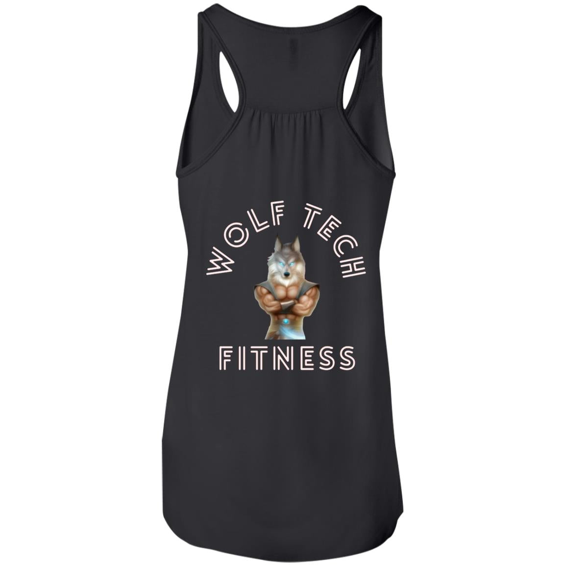 Wolf Tech Fitness Ladies' Flowy Racerback Tank Back Logo (B8800)